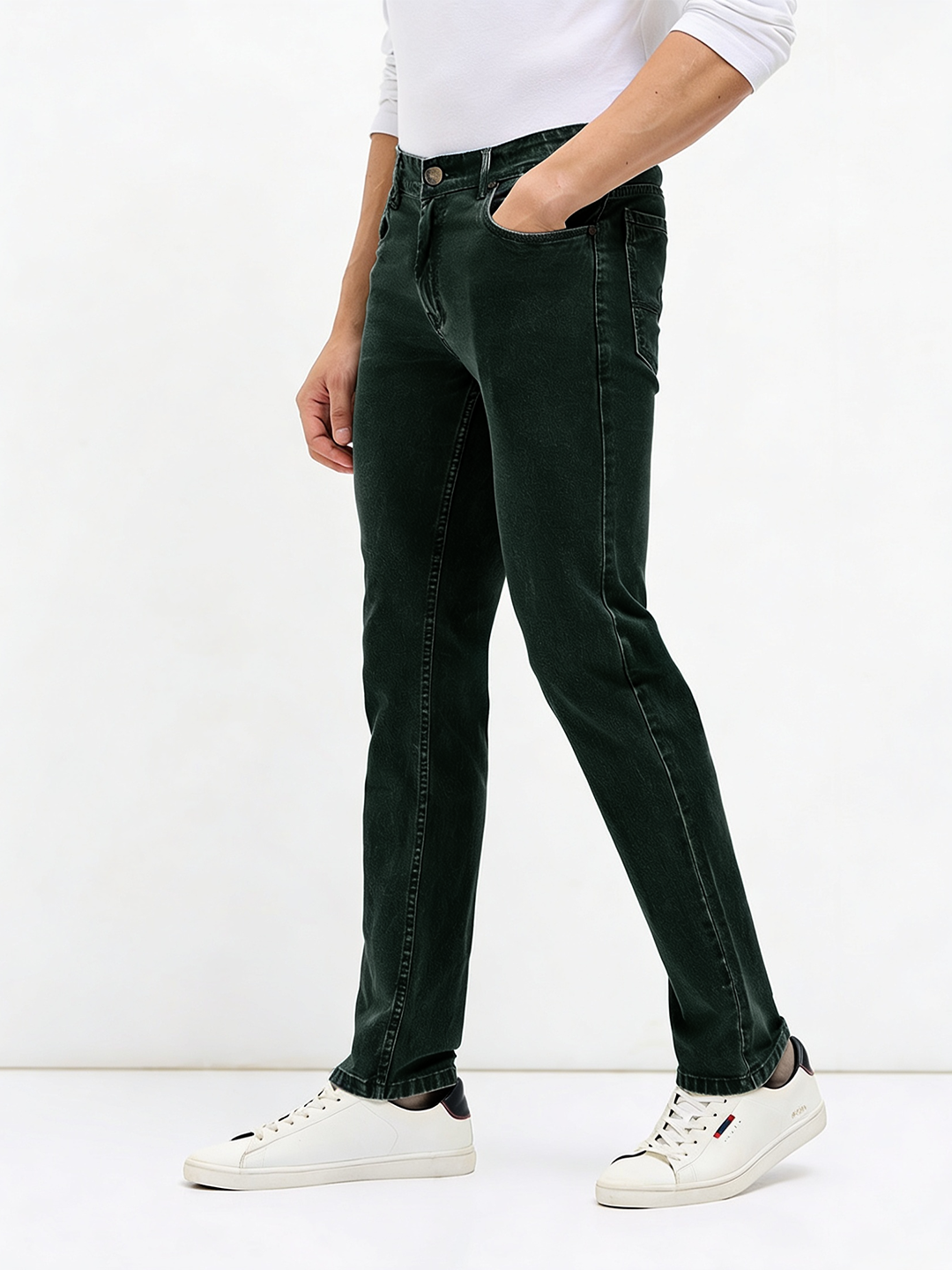 Green Denim Core Trousers