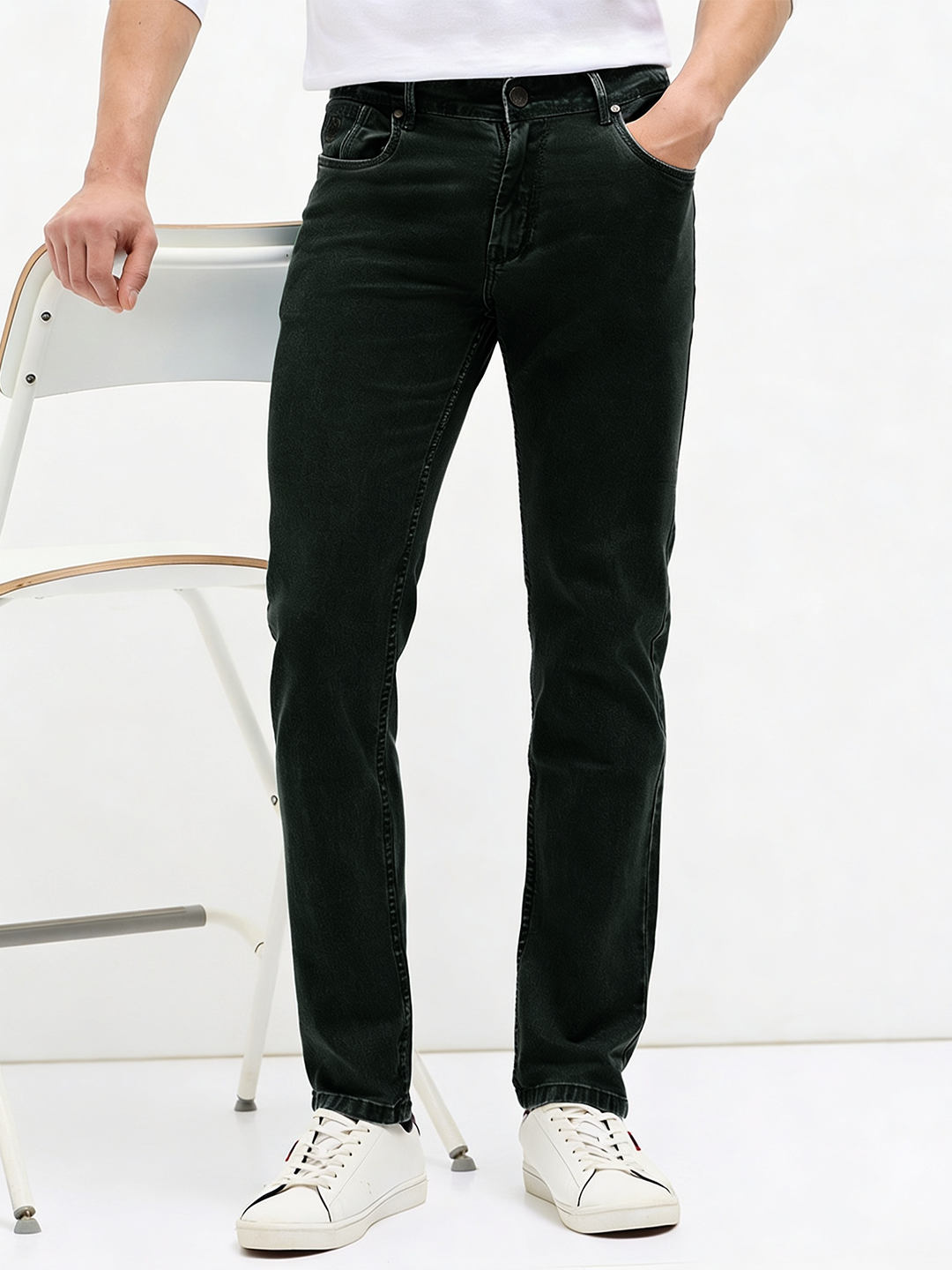 Green Denim Core Trousers
