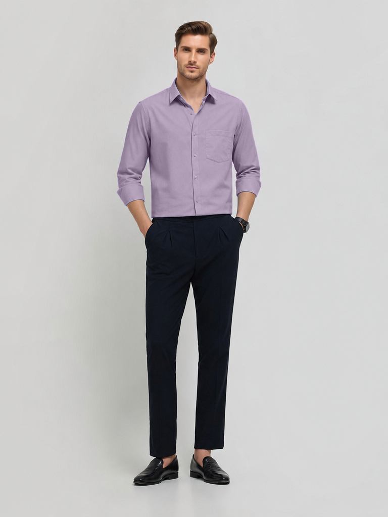 Pastel Lavender Plain Formal Shirt