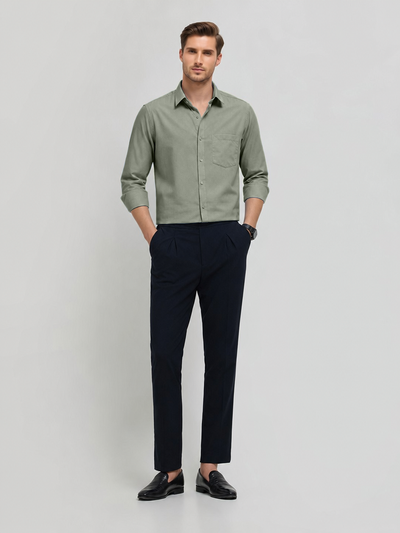 Pistachio Green Plain Formal Shirt